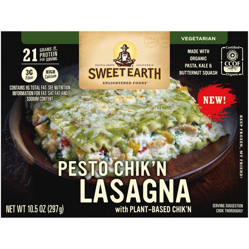 Sweet Earth Frozen Pesto Chik'n Lasagna Bowl - 10.5oz