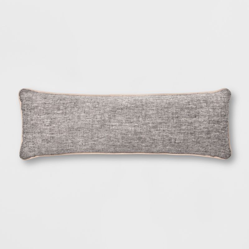 28" x 10" Lumbar Throw Pillow Gray - Smith & Hawken™