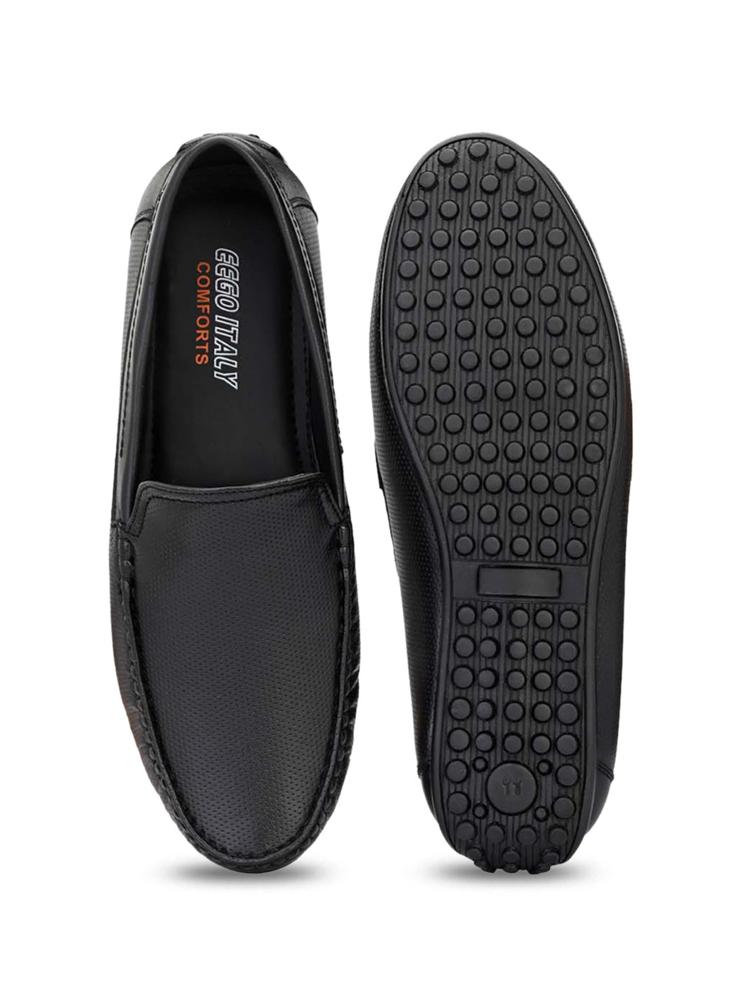 Eego Italy Men's Black Casual Loafers