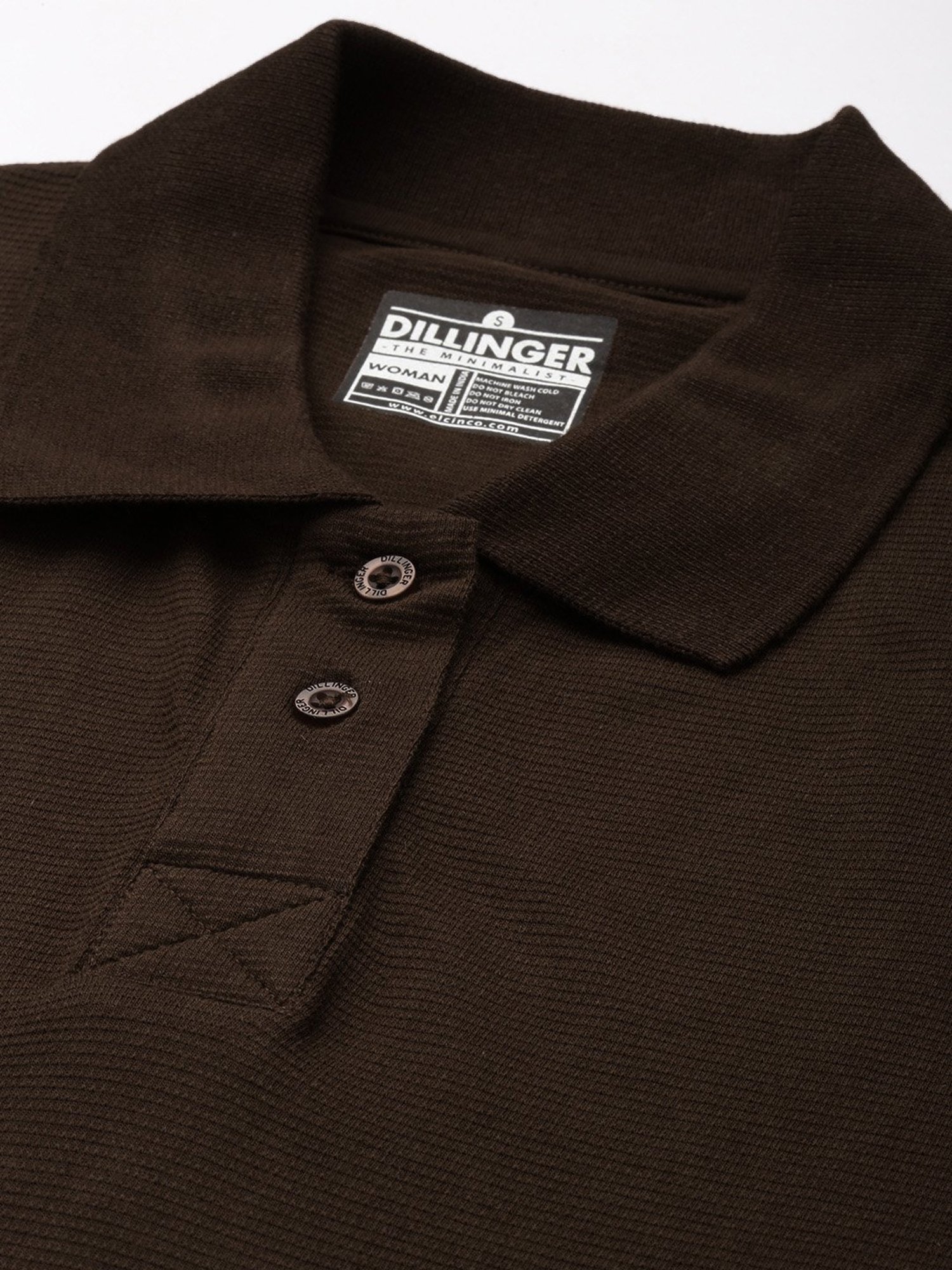 Dillinger Chocolate Brown  Cotton Oversized Polo T-Shirt