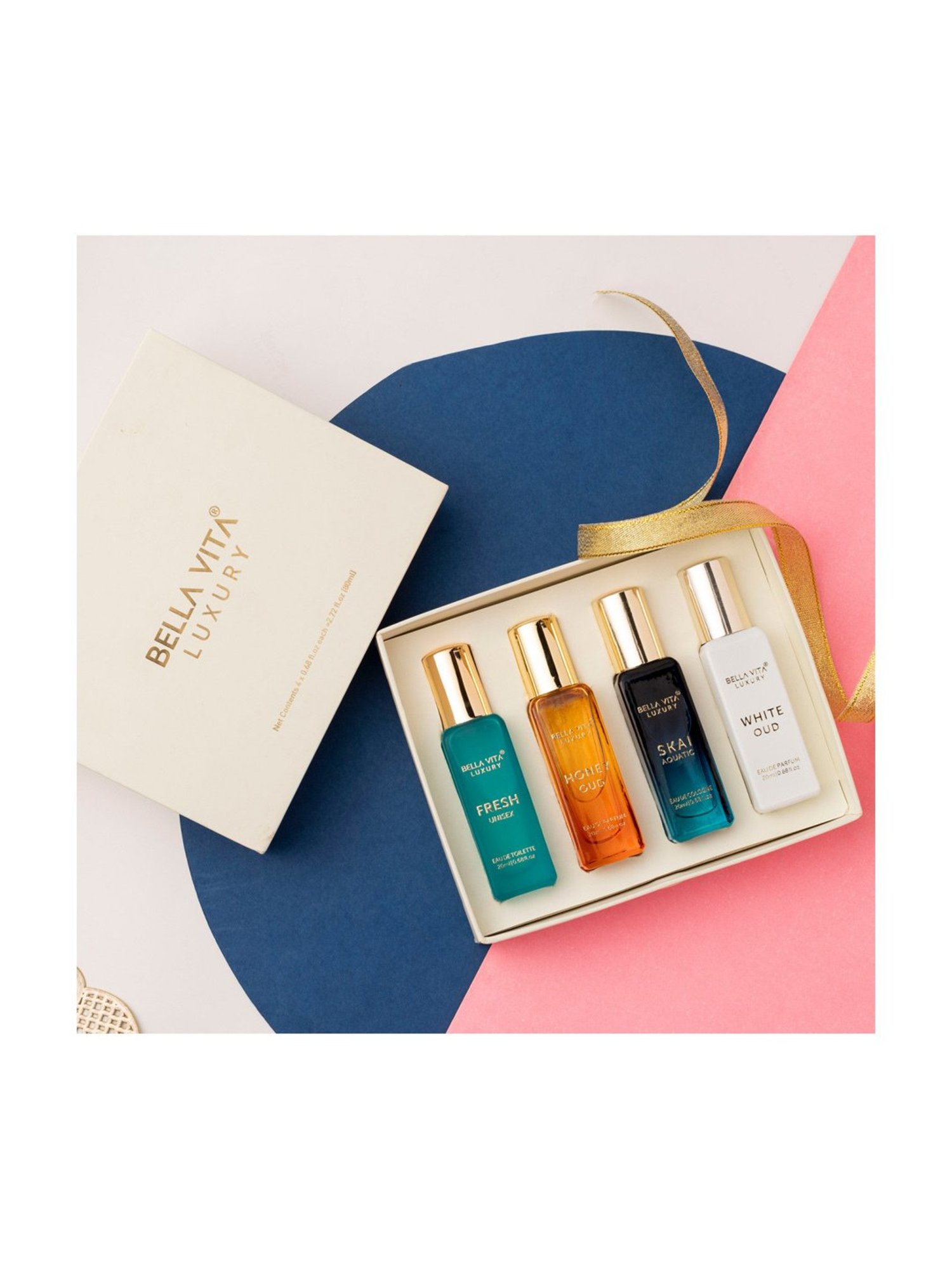 Bella Vita Organic Luxury Perfume Gift Set for Men & Women - Pack of 4