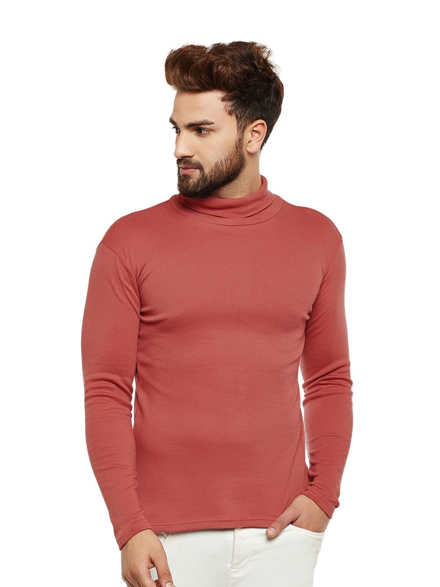Hypernation Rust Regular Fit Full Sleeves T-Shirt