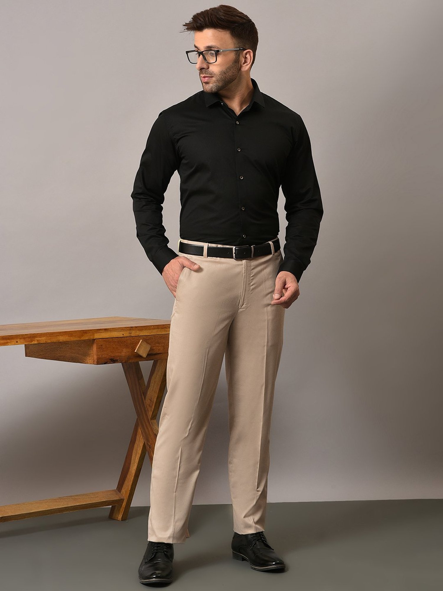 Arrow Navy Regular Fit Trousers