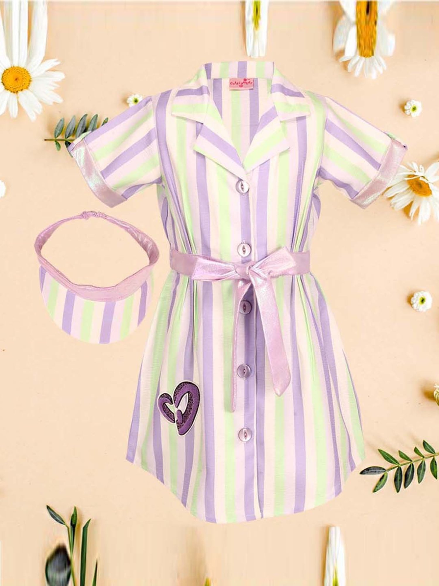 Cutecumber Kids Multicolor Striped Dress