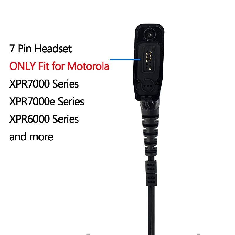 2 Way Radio Earpiece with Mic 2 Wire Surveillance Acoustic Tube Earpiece for Motorola APX6000 XPR6550 XPR7000 XPR7550e Walkie Talkies1 Pack