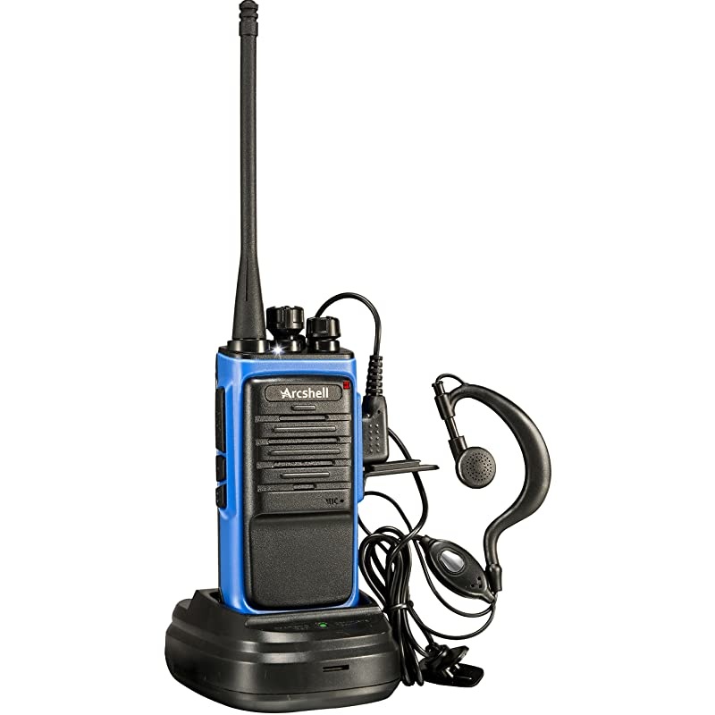 Rechargeable Long Range TwoWay Radios with Earpiece 2 Pack UHF 400470Mhz Walkie Talkies Liion Battery and Charger Included