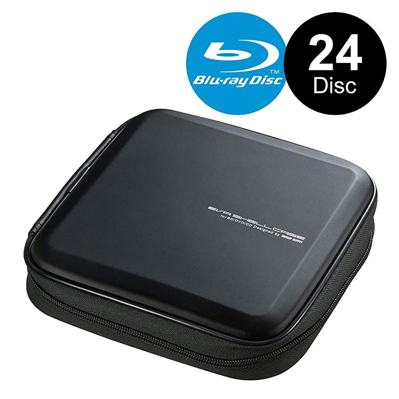 Japan Brand 24 Capacity CD Case Portable DVDVCD Storage EVA Protective Bluray Wallet Binder Holder Booklet for Car Home Office Travel Blue