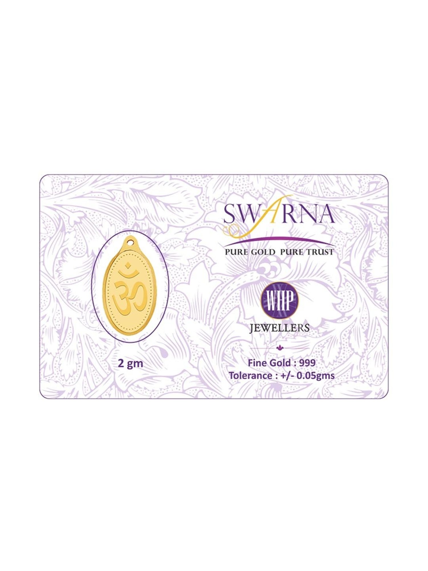 Waman Hari Pethe Jewellers OM 24k (999) 2gm Gold Coin cum Pendant