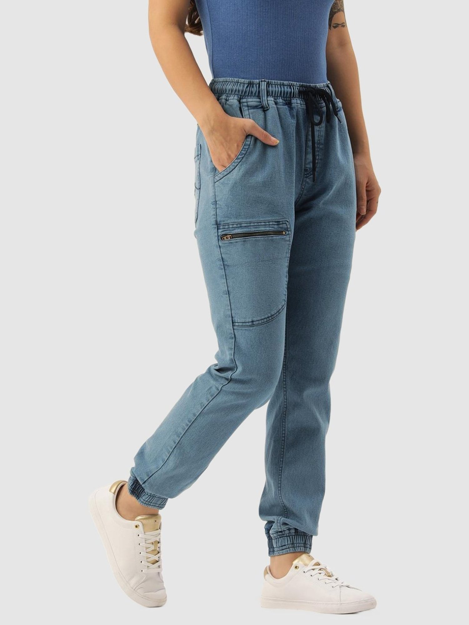 IVOC Blue Regular Fit Mid Rise Joggers