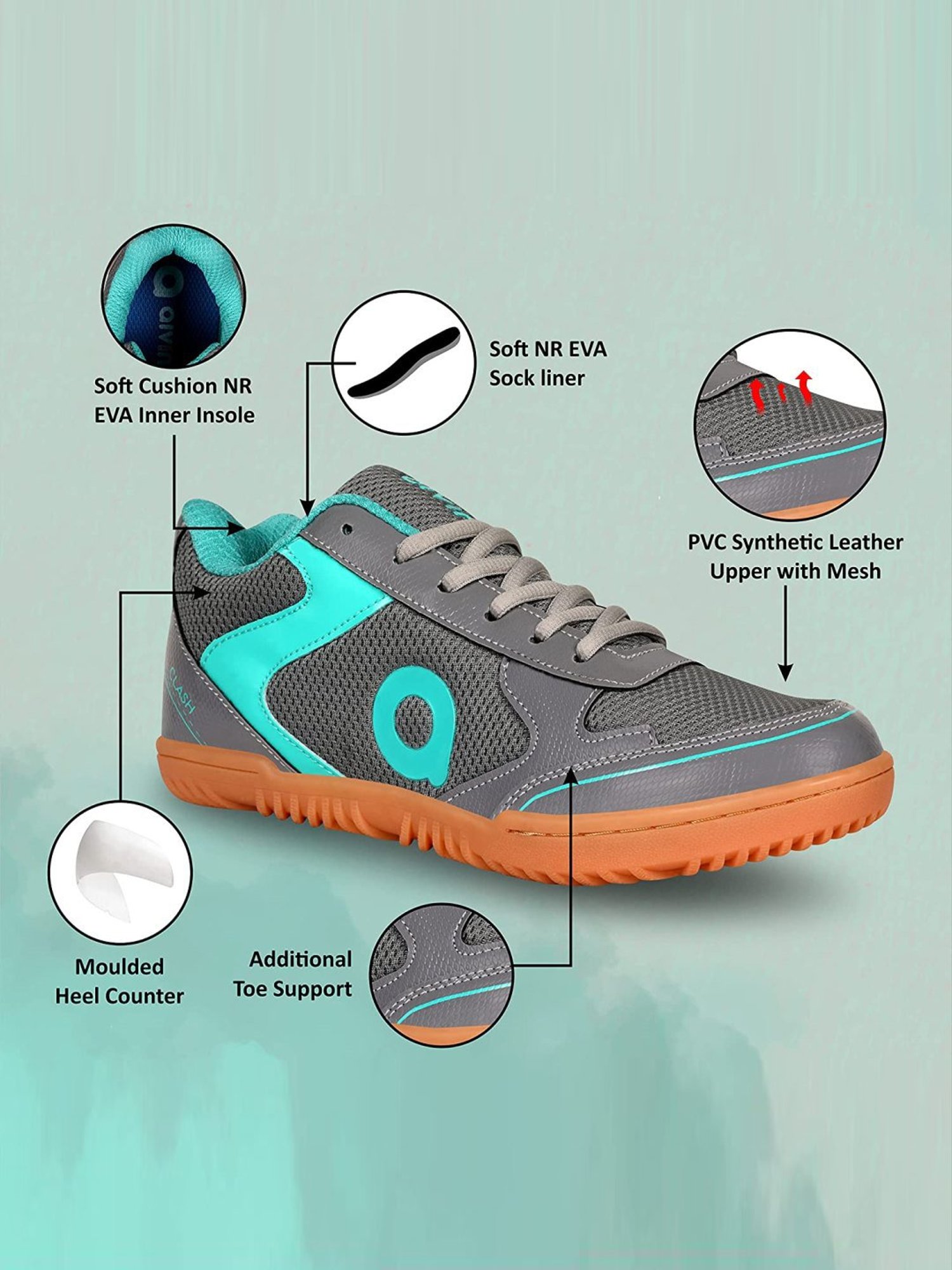 AIVIN Men's Clash Grey Tennis Shoes