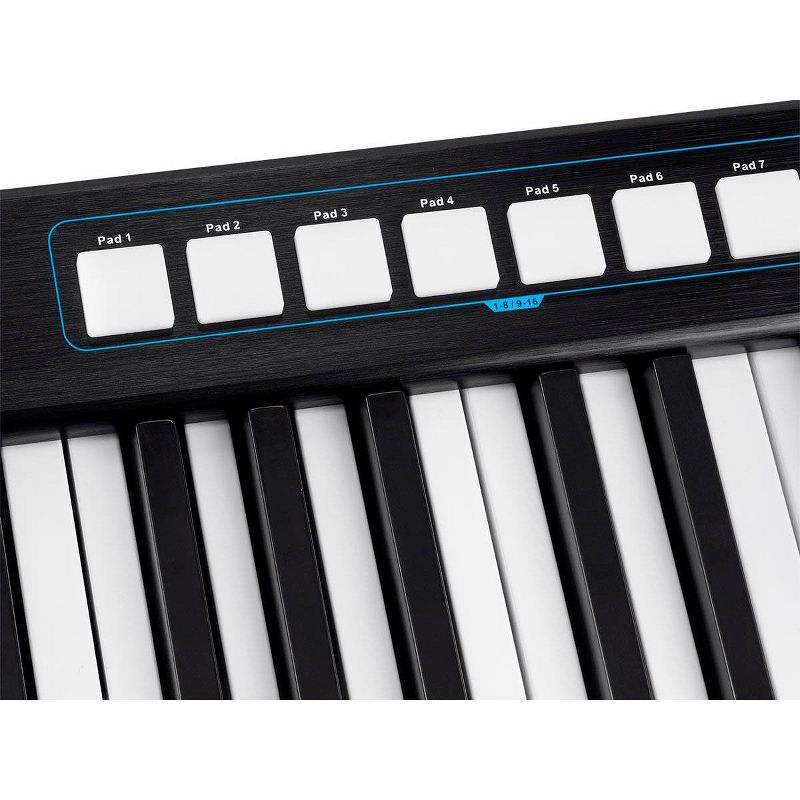 Monoprice SRK49 49-Key USB MIDI Keyboard Controller with 8 Velocity-Sensitive RGB Pads, 8 Assignable Knobs, 5 MMC Buttons - Stage Right Series