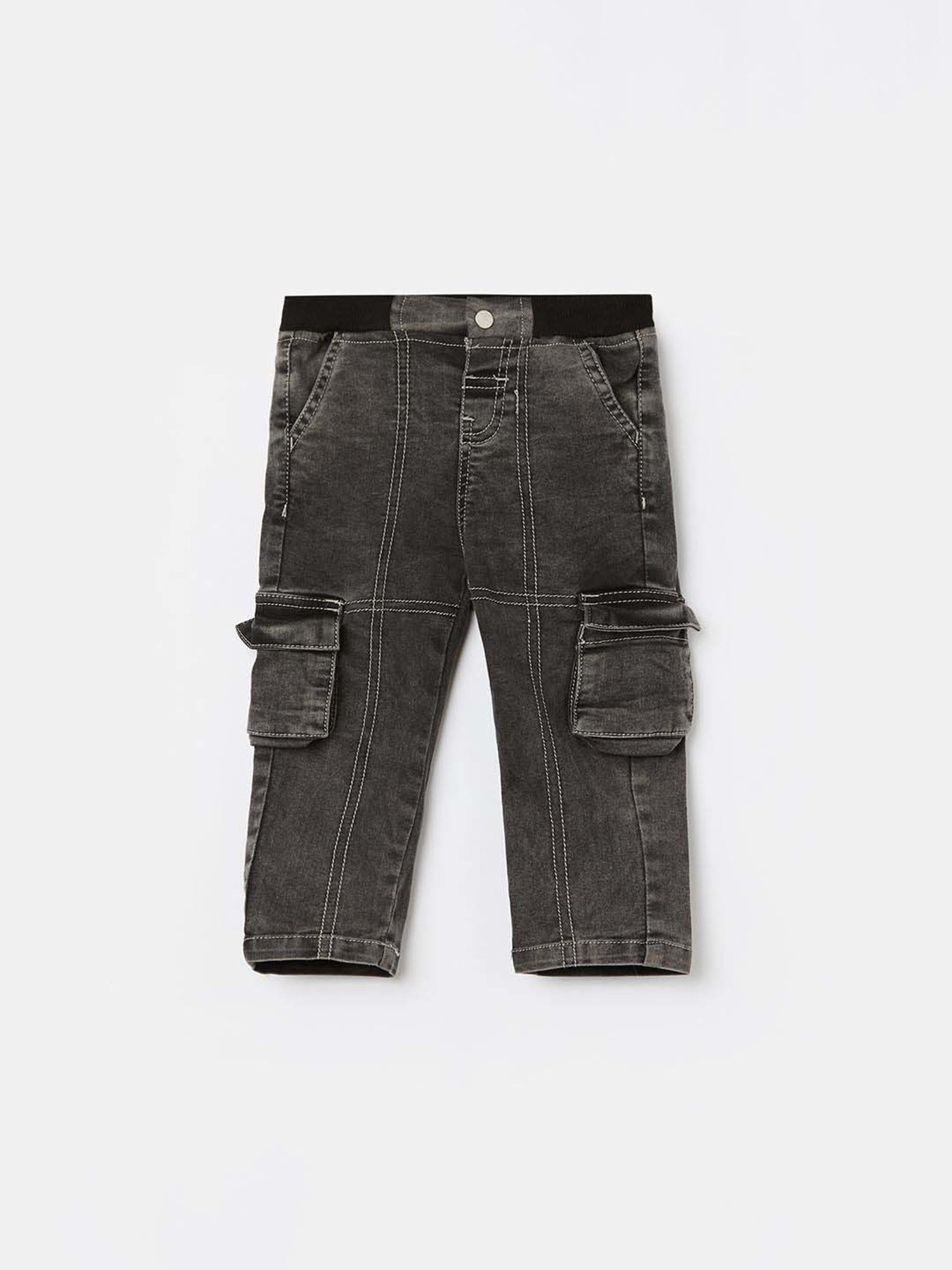 Juniors by Lifestyle Boys Grey Cotton Solid Jeans