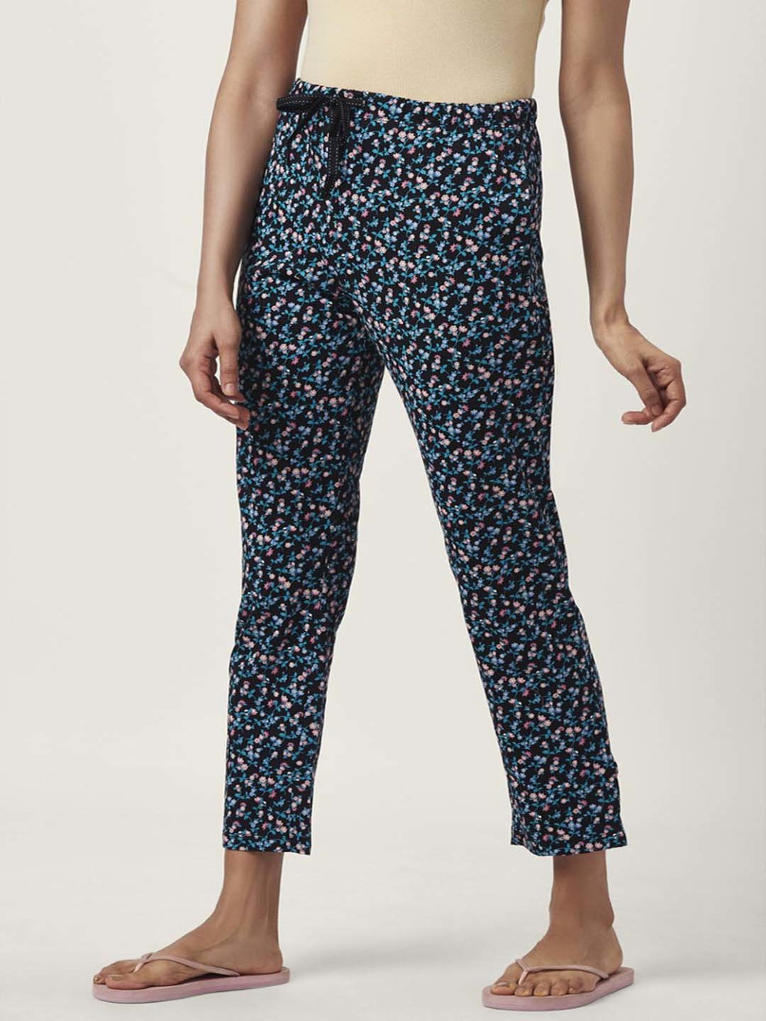 Dreamz by Pantaloons Pink Black Cotton Printed Pyjamas