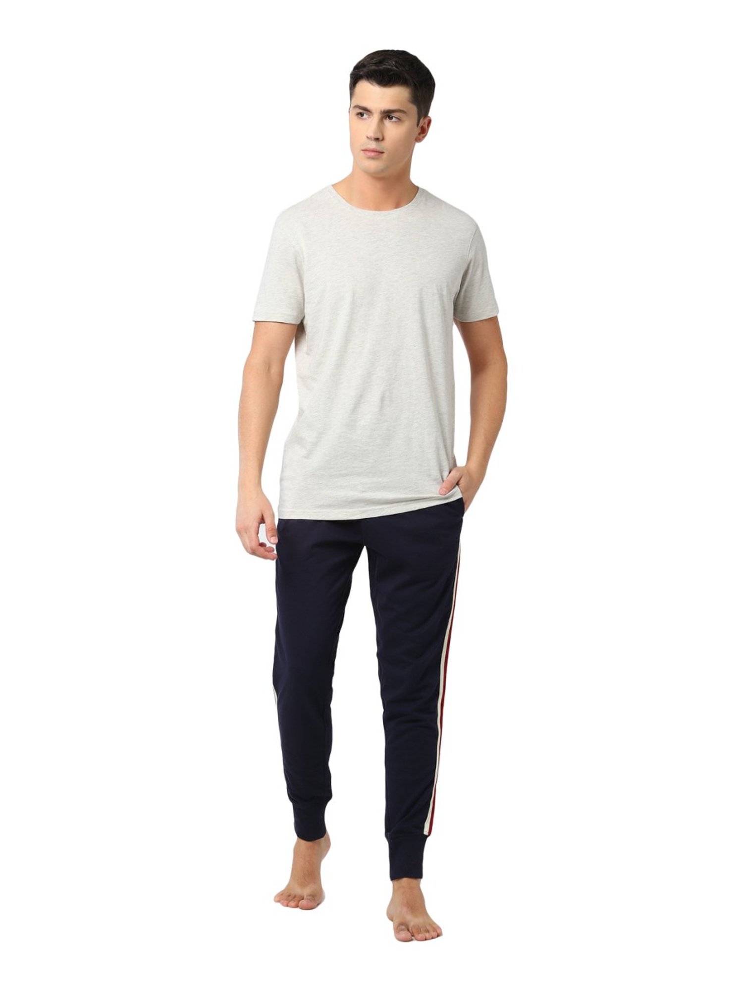 Peter England Light Grey Regular Fit Sports Set