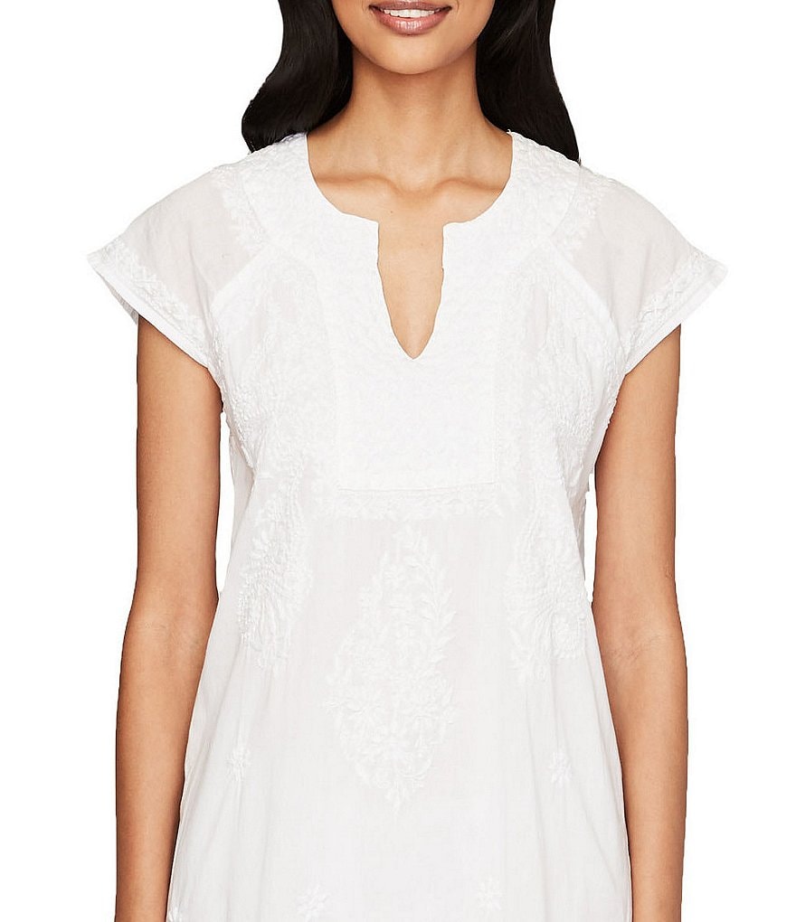 Roller Rabbit Embroidered Cotton Moss Shift Dress