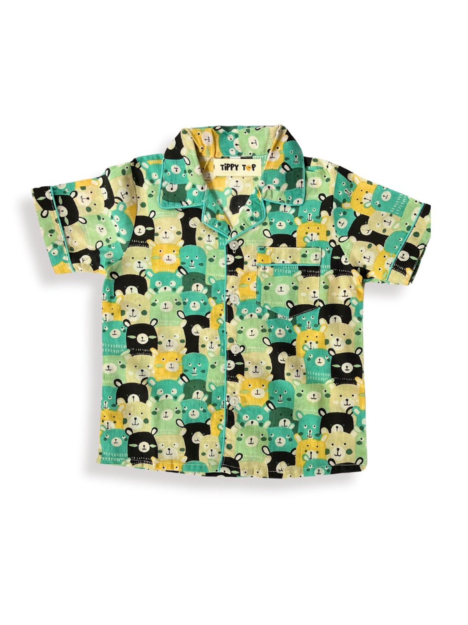 Tippy Top Girls Green Printed Shirt with Pants