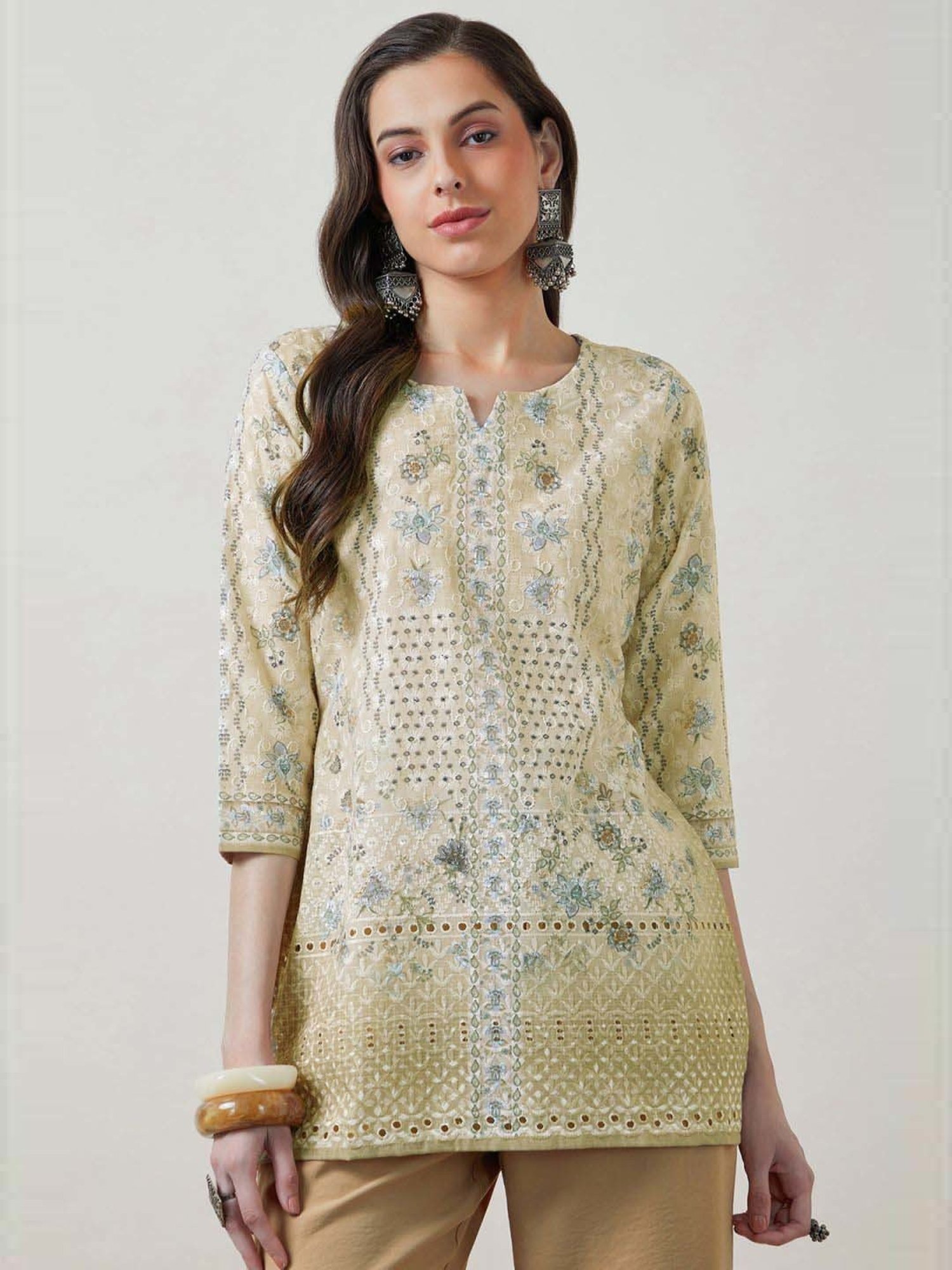 Soch Cream Embroidered Tunic