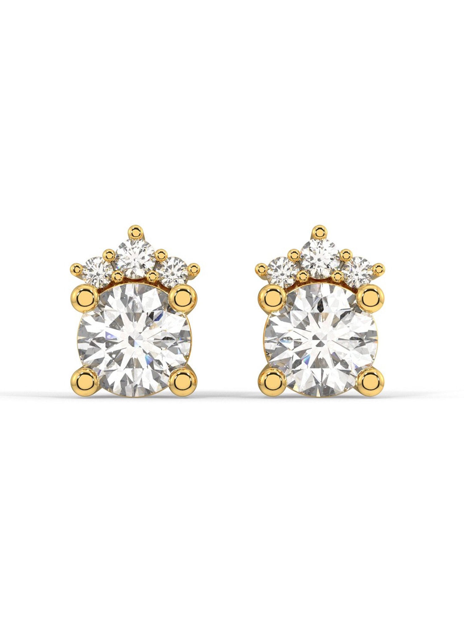Silvermist 925 Sterling Silver Diamond Duty Stud Earrings for Women & Girls