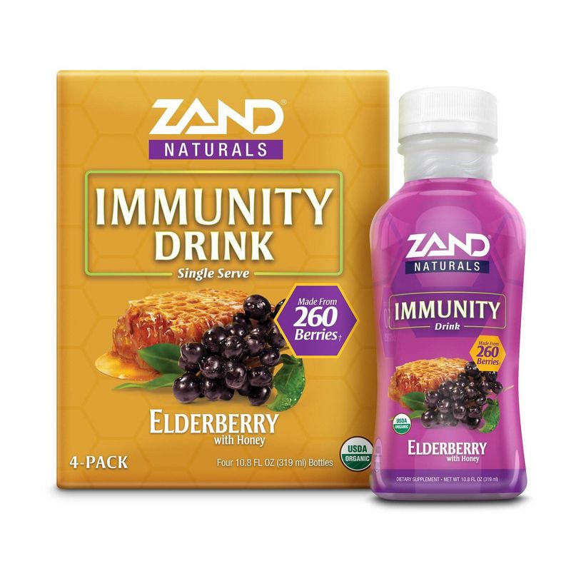 Zand Naturals Immunity Drink - Elderberry with Honey - 4pk