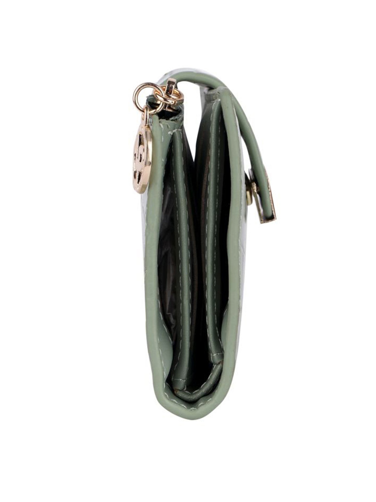 Lino Perros Green Textured Bi-Fold Wallet for Women