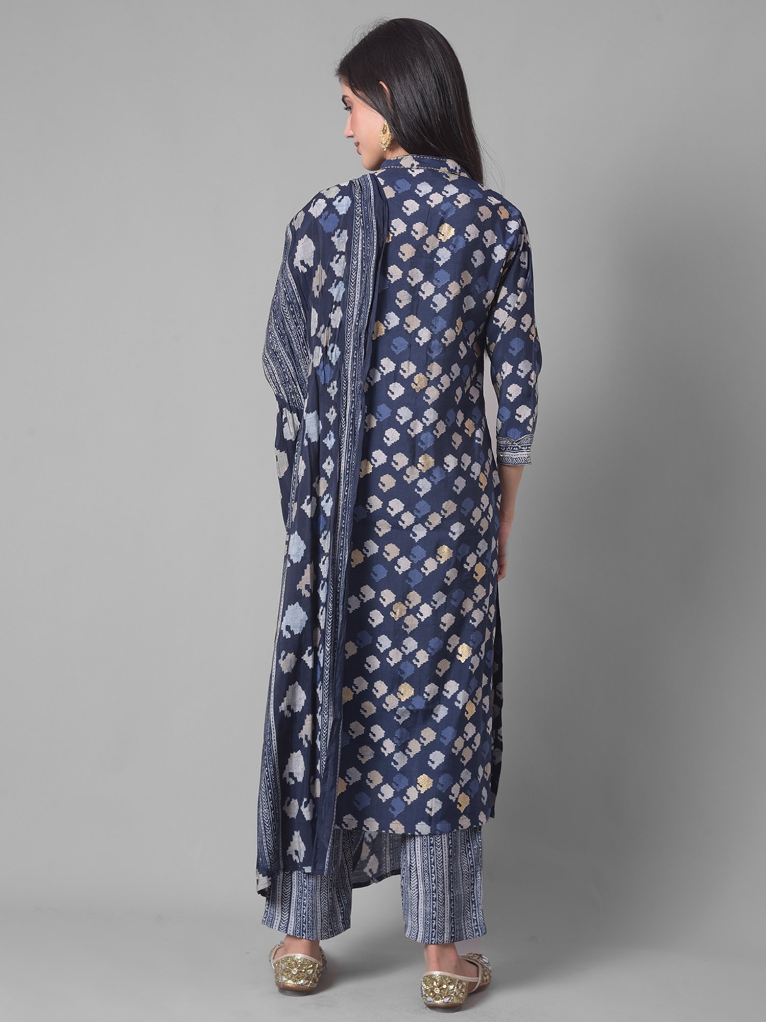Dollar Missy Blue Embellished Kurta With Pants & Dupatta