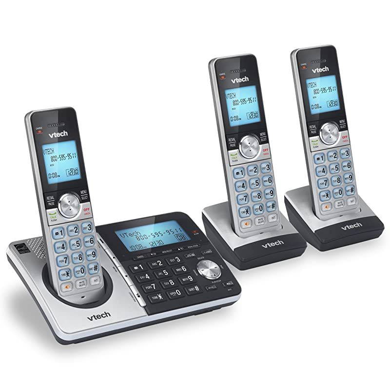 CS51593 3Handset Dect 60 Cordless Phone with Answering System and Caller ID SilverBlack