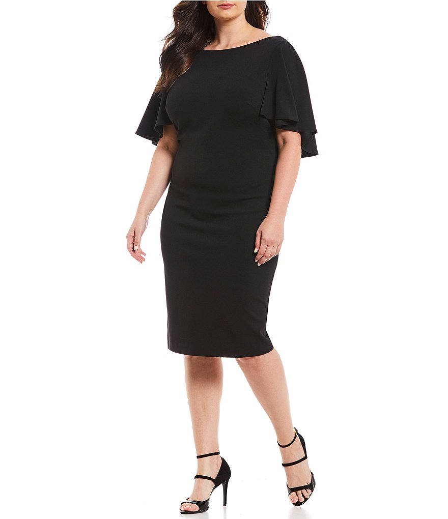 Kasper Plus Size Stretch Crepe Stand Combo Collar One Button Jacket