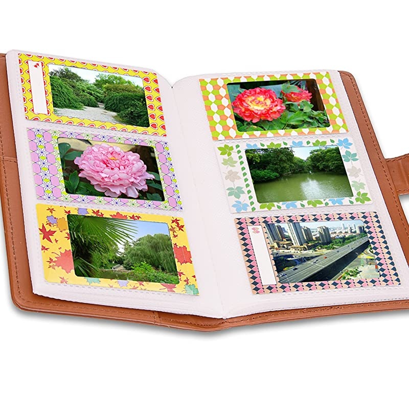 Accessories Bundle Kit Set Compatible with Fujifilm Instax Mini 90 Instant Film Camera, Accessory Include Case, Album, Stickers, Photo Frames, Hanging Frame, Filter, Strap, Brown