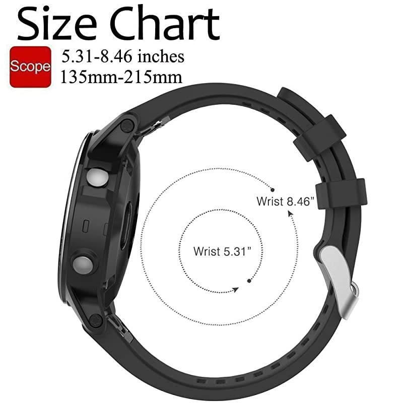 Band for Garmin Fenix 5S Fenix 6S Soft Silicone Replacement Watch Band Strap for Garmin Fenix 5SFenix 5S PlusFenix 6SFenix 6S Pro Smart Watch Fit 531 inches846 inches