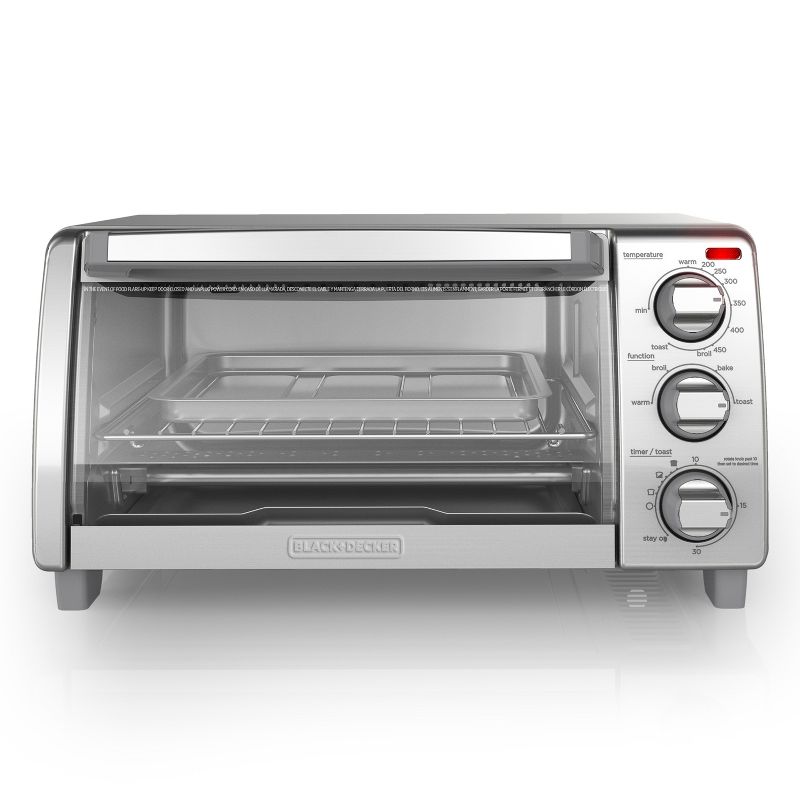 Toshiba MC25CEY-BS 6 Slice Small Stainless Convection Pizza Toaster Oven, Black