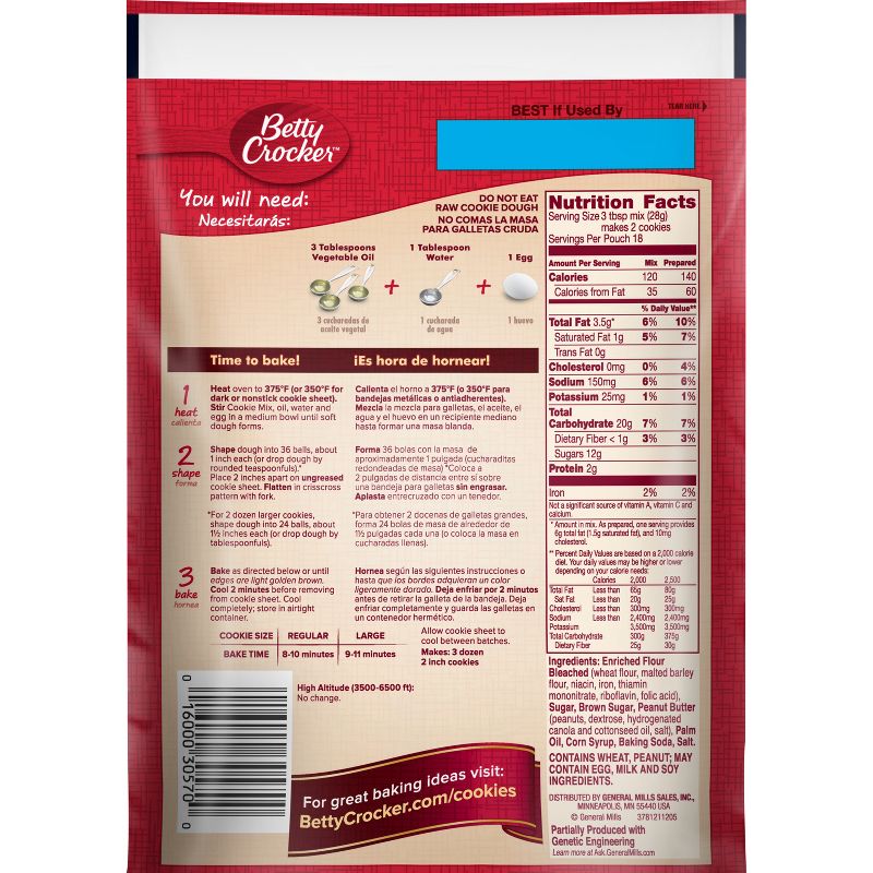 Betty Crocker Peanut Butter Cookie Mix - 17.5oz