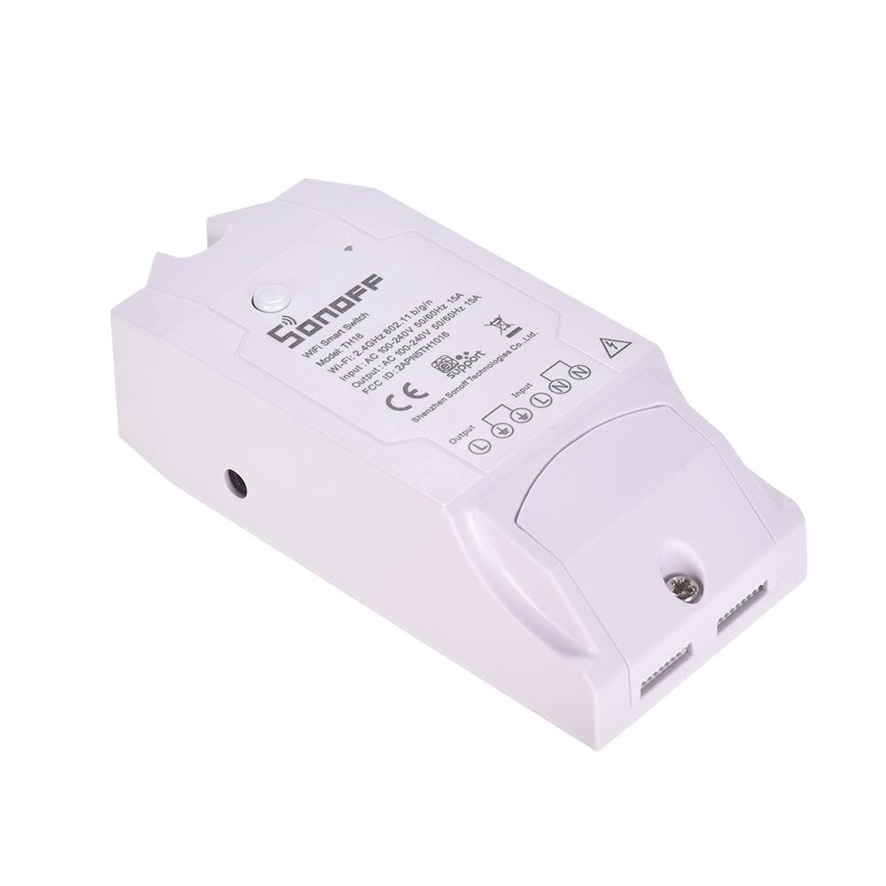 SONOFF TH16 WiFi Wireless Smart Switch Monitoring Temperature Humidity Wireless Home Automation Kit Works With Amazon Alexa Google Home Nest 15A 3500W