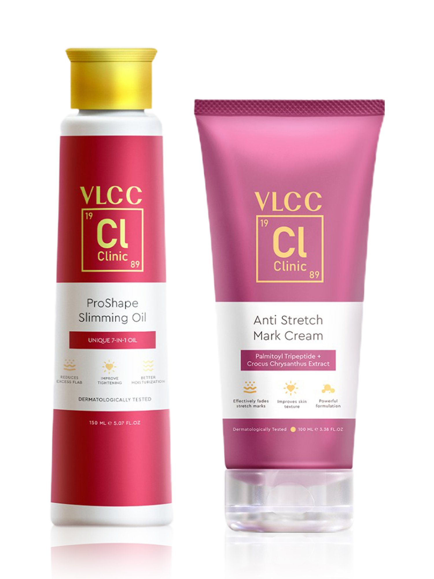 VLCC Clinic ProShape Slimming Oil & Anti Stretch Mark Cream Combo