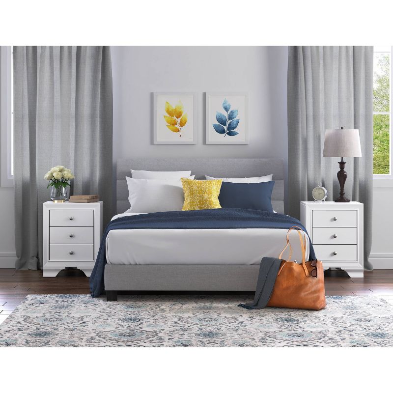 Edmond 3 Drawer Nightstand with USB White - ClickDecor