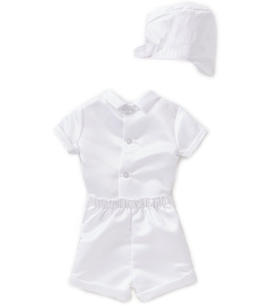 Edgehill Collection Baby Boys Newborn-9 Months Shirt & Cross Shortall Christening Set