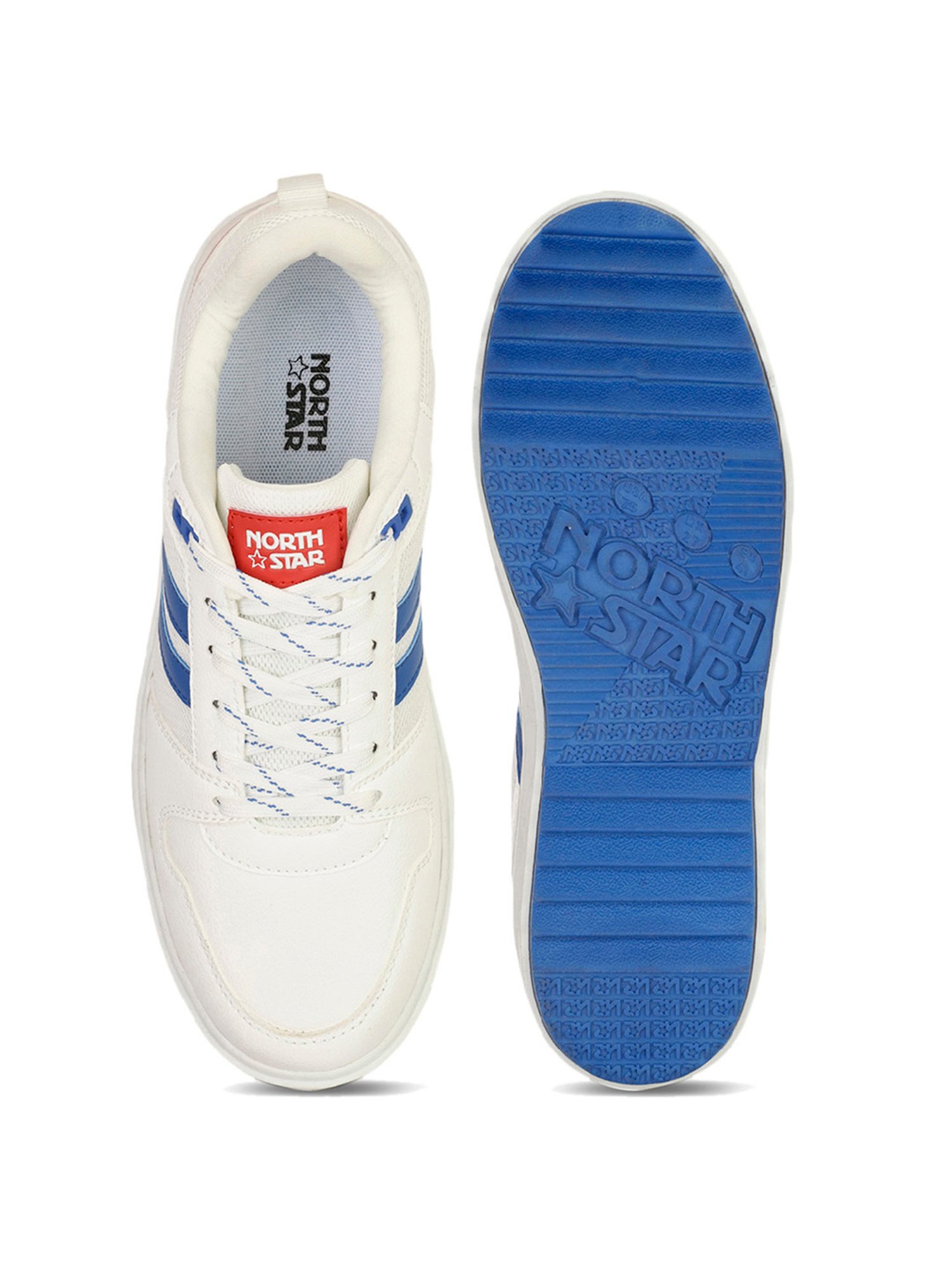 North Star by Bata Men's White Casual Sneakers