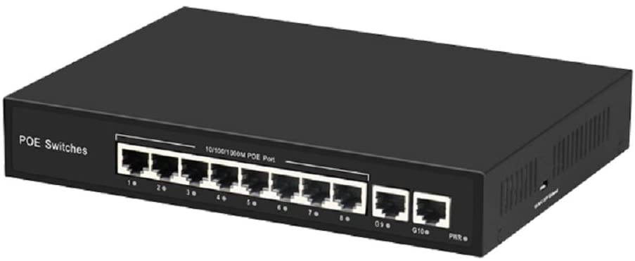 KuWFi 10 Port Ethernet Switch Splitter Hub Plug and Play Quiet Green Technology Desktop or Wall Mount Design