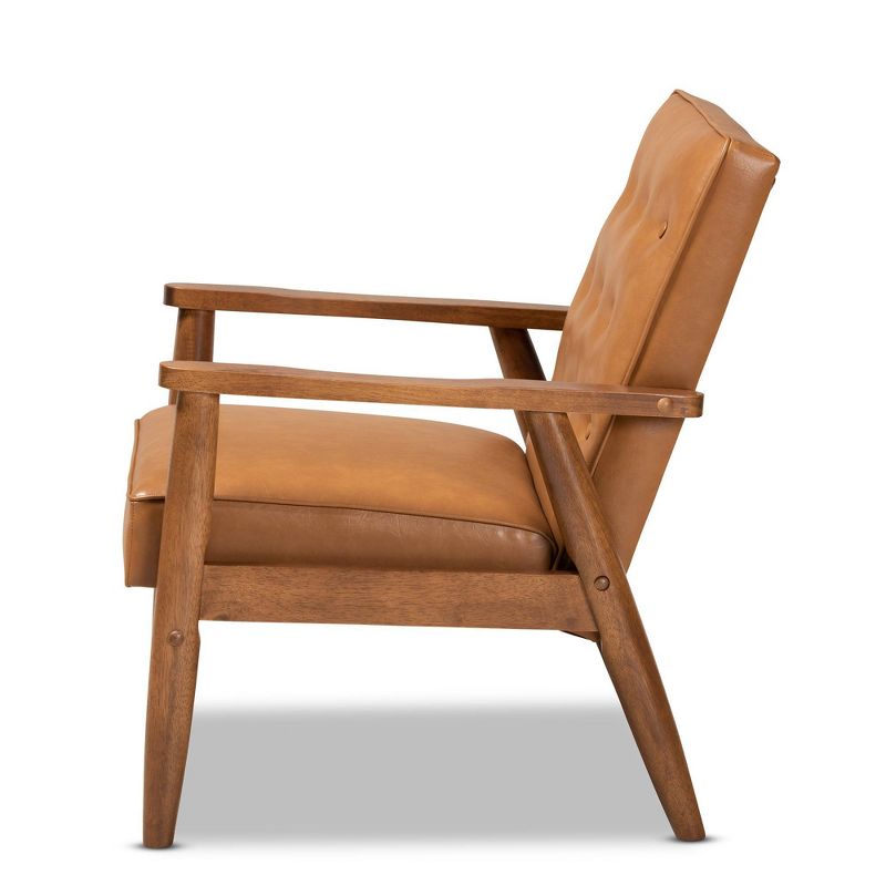 Fortas Mid-Century Modern Fabric Chaise Lounge Gray/Dark Walnut - Christopher Knight Home