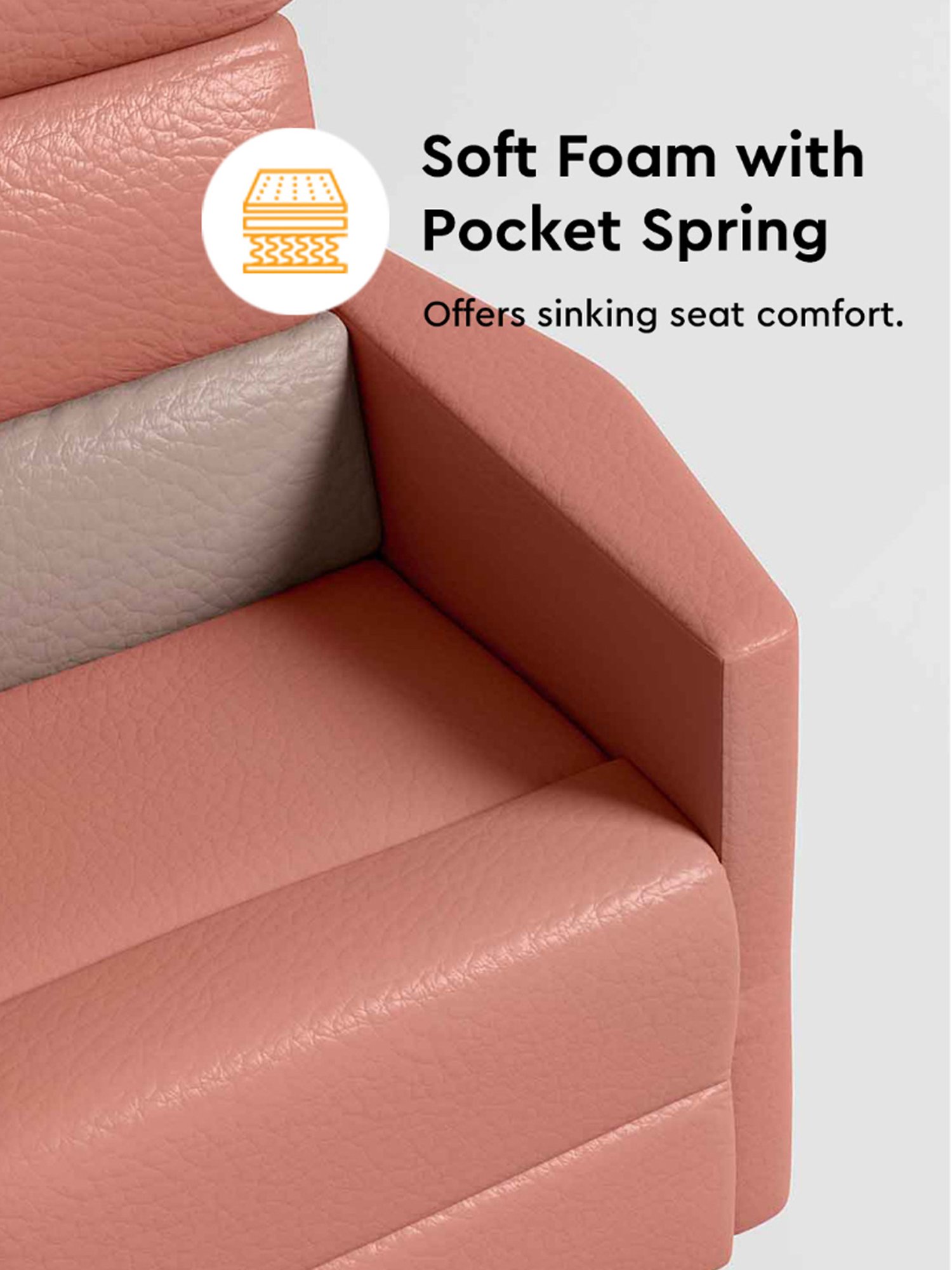 Durian Berry Black Premium Leatherette 2 Seater Sofa