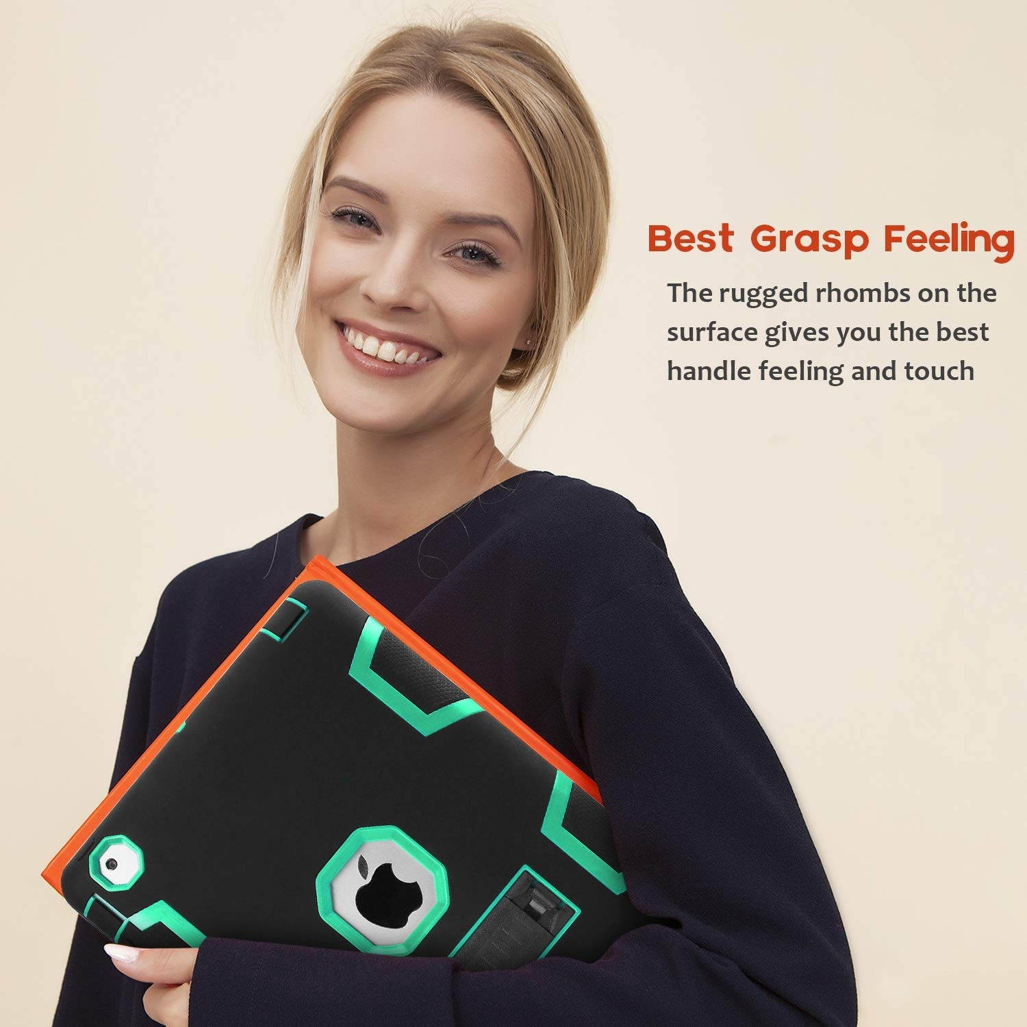 iPad 2 Case,iPad 3 Case,iPad 4 Case, AICase Kickstand Shockproof Heavy Duty Rubber High Impact Resistant Rugged Hybrid Three Layer Armor Protective Case with Stylus for iPad 2/3/4 (Black+Mint Blue)