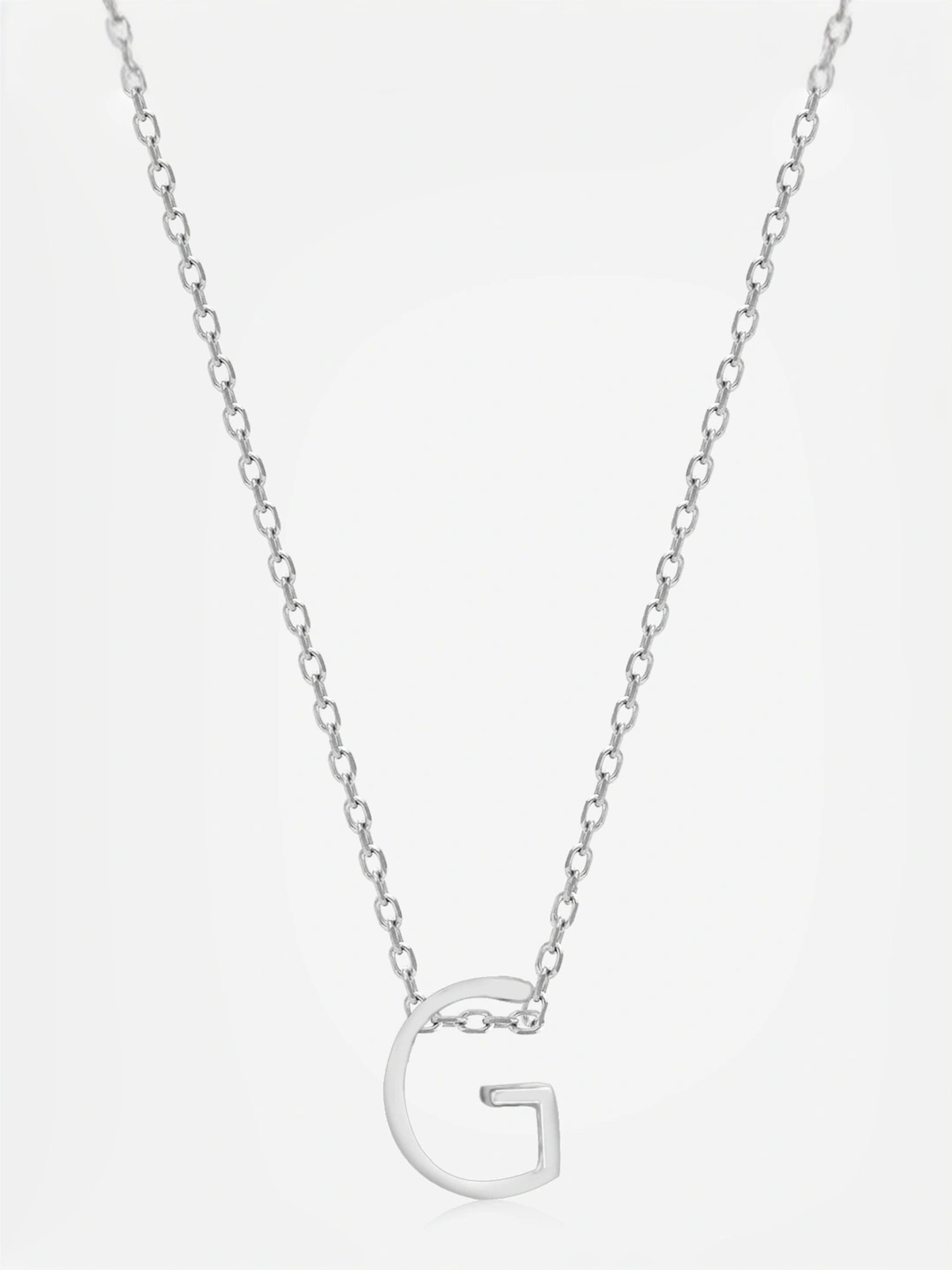 Touch925 Sterling Silver Gleaming G Initial Chain Pendant