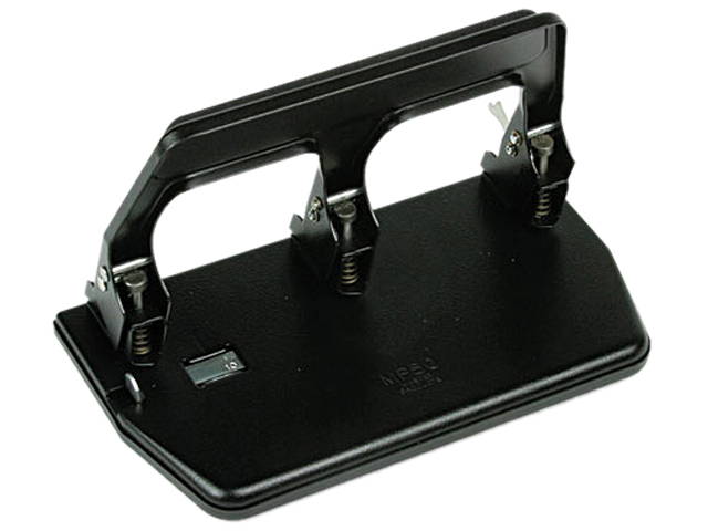Master MP50 40-Sheet Heavy-Duty Three-Hole Punch, 9/32 Diameter Hole, Gel Pad Handle, Black