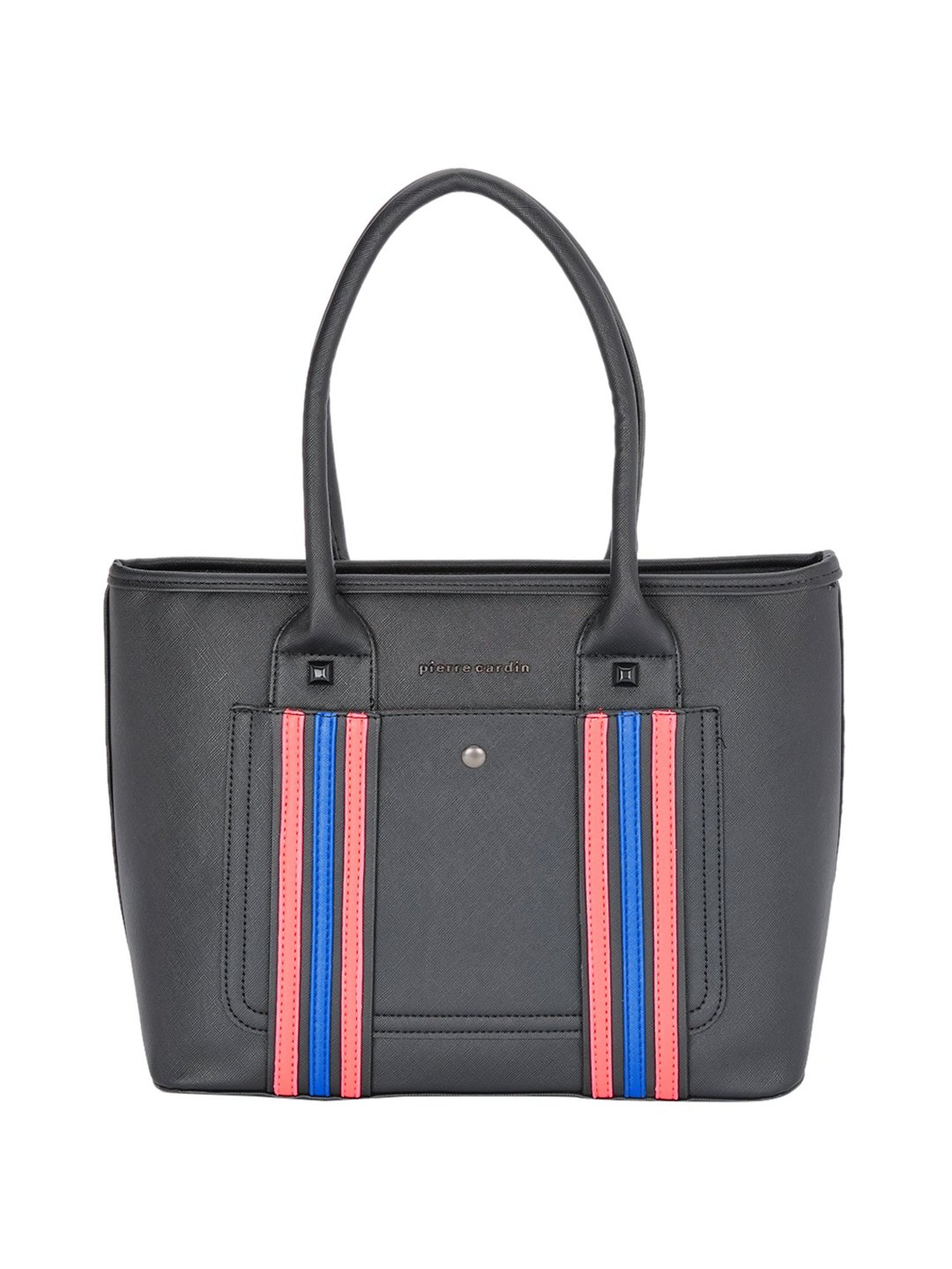 Pierre Cardin Black Paneled Medium Handbag