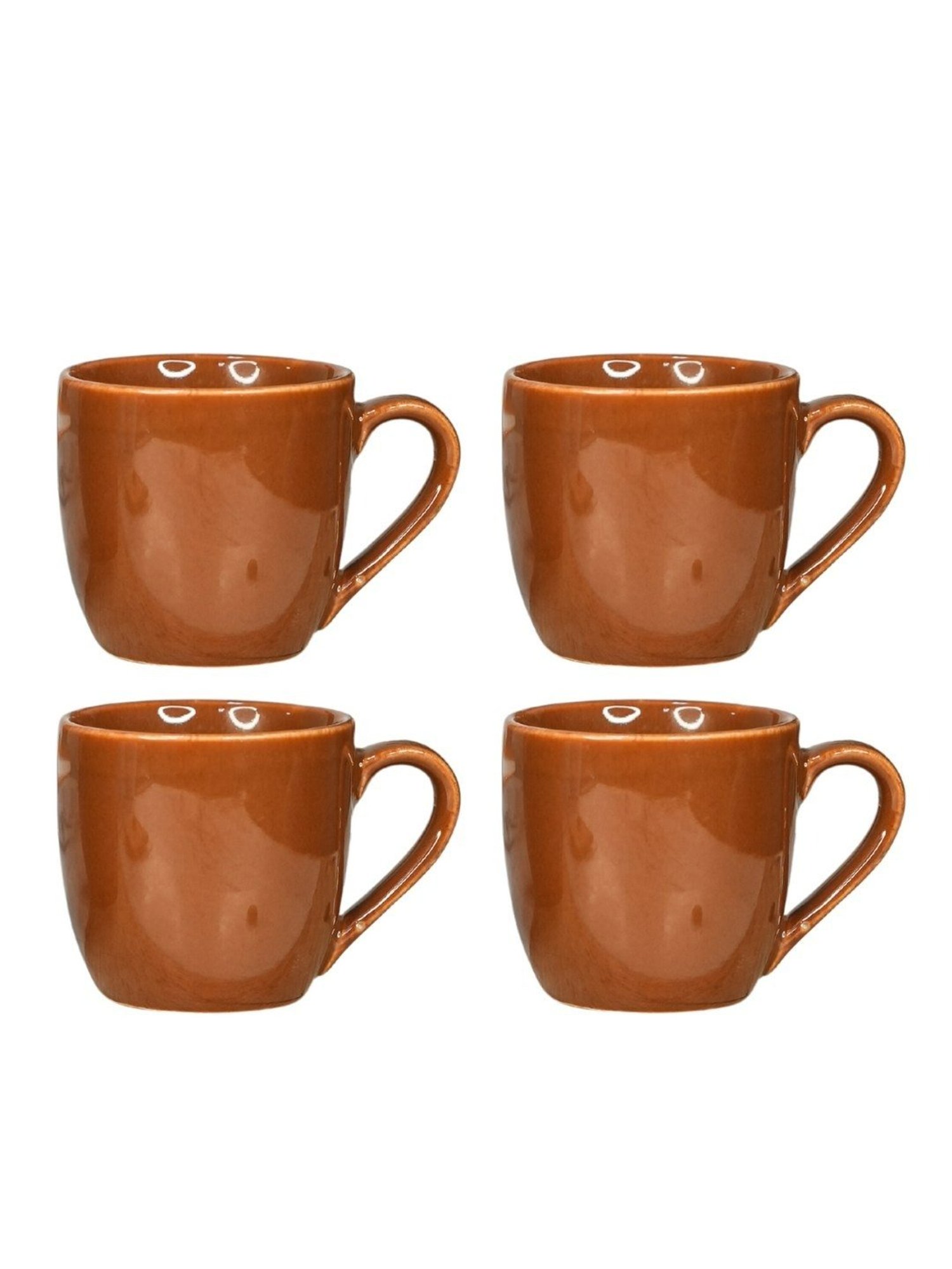Living Roots Brown Ceramic Mug - Set Of 4 (110 ml)