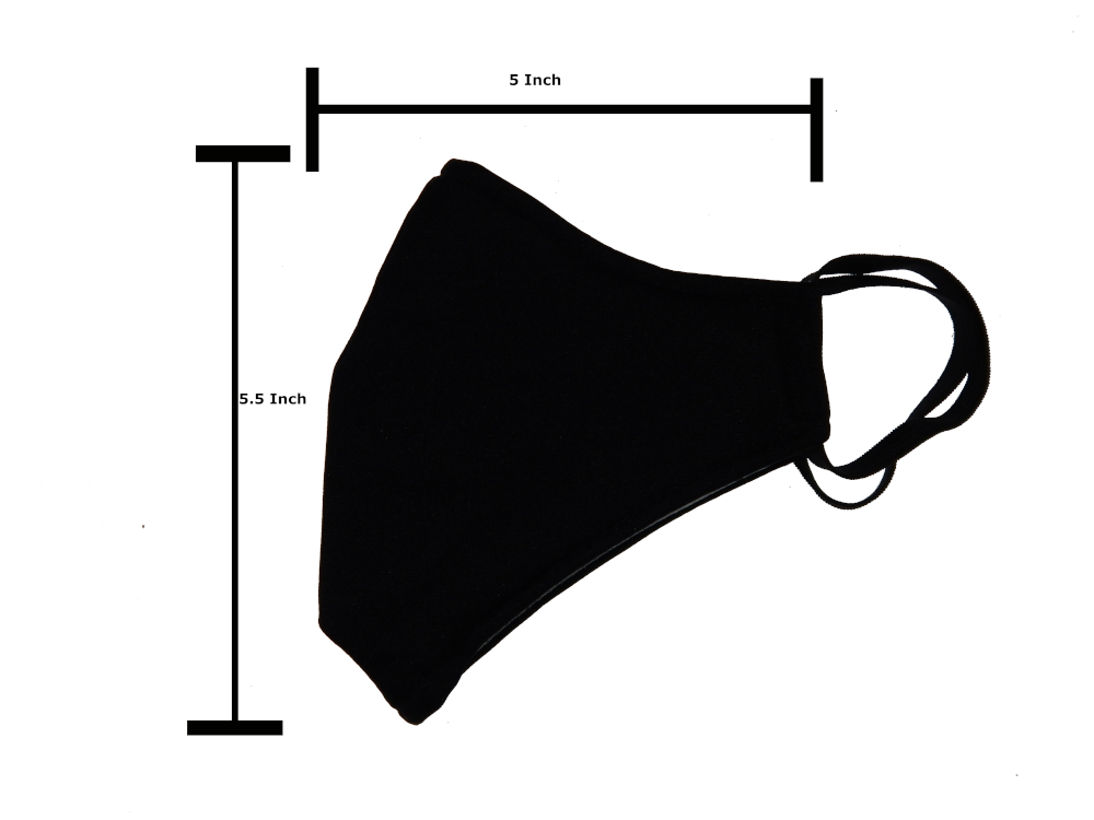 Face Mask Premium Reusable Cloth Face Mask | Black With 3 Stage Filter Adult