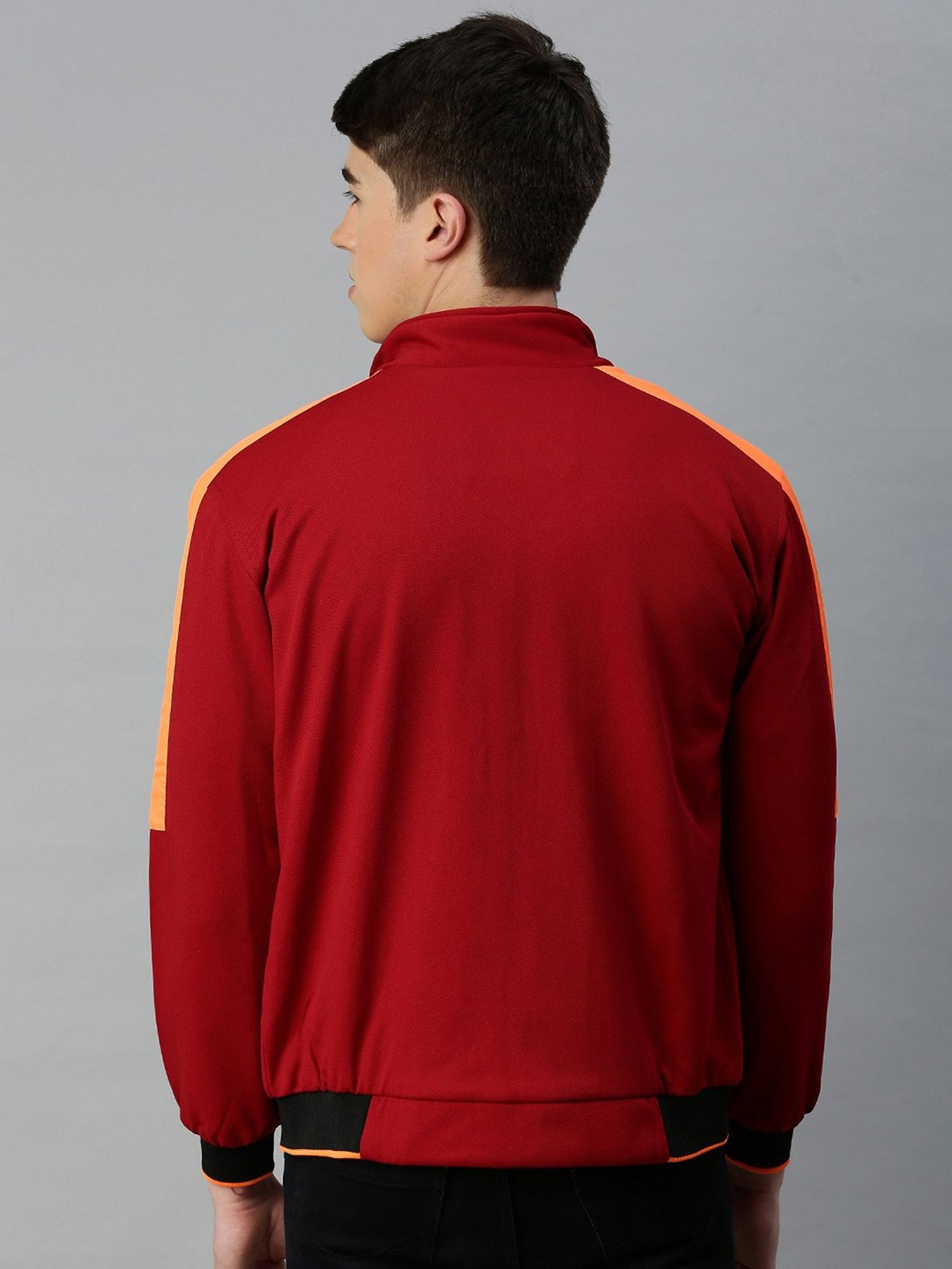 VOXATI Maroon Regular Fit High Neck Jacket