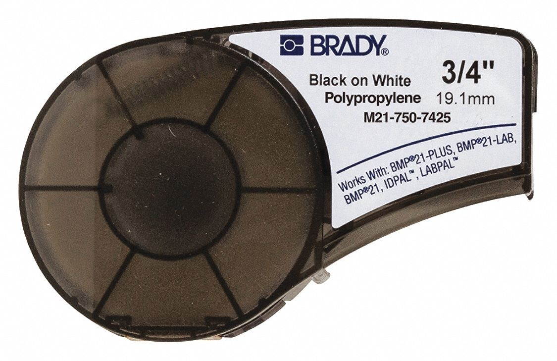 Brady Label,Black/White,Blank,Polypropylene  M21-750-7425