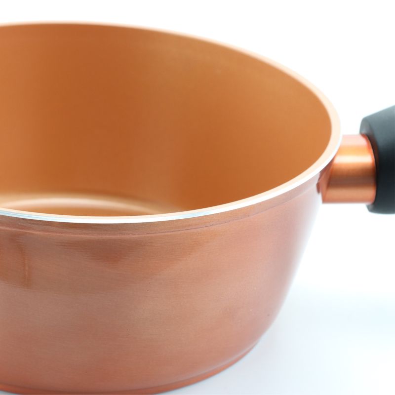 Gibson Home Hummington 1.7 Quart Titanium Sauce Pan with Lid in Copper