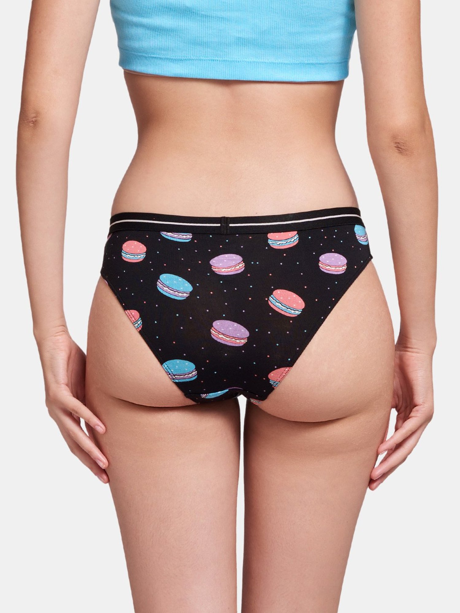 The Souled Store Black Printed Bikini Panty