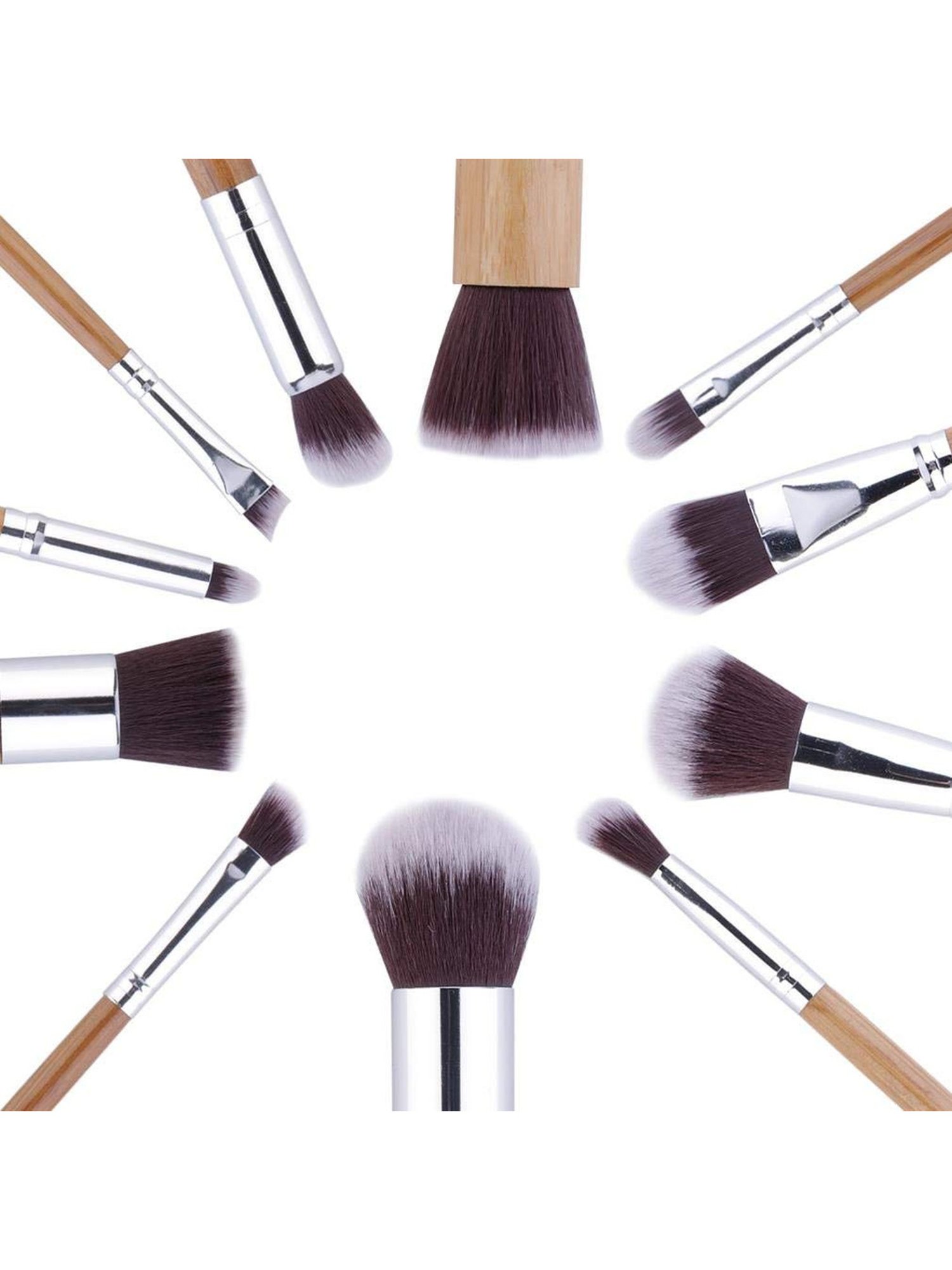 Bronson Professional Bamboo Makeup Brush Set - 11 Pcs